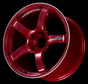 Advan TC4 16x7.0 +42 4-100 Racing Candy Red & Ring Wheel