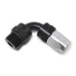 Russell Performance Swivel Hose End Assy #10 AN Male SAE Port to #8 Hose 90 Deg Clr/Blk Anodized