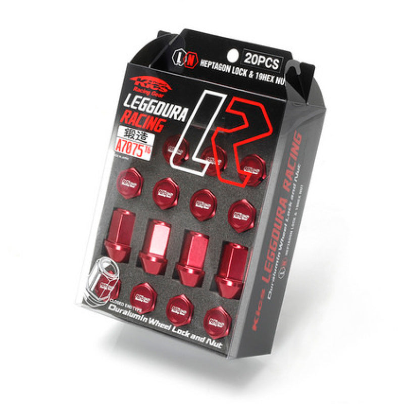 Project Kics 12X1.25 Red Leggdura Racing Lug Nuts (Laser Logo) - 20 PCS