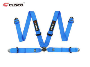 Cusco Universal 4 Point 3in Width Racing Harnesses - Blue