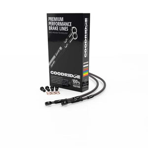 Goodridge 00-02 BMW R1150R ABS Carbon Rear SS Brake Lines w/Black Fittings