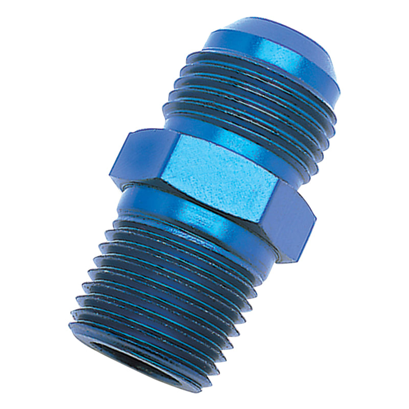 Russell Performance -16 AN to 1in NPT Straight Flare to Pipe (Blue)