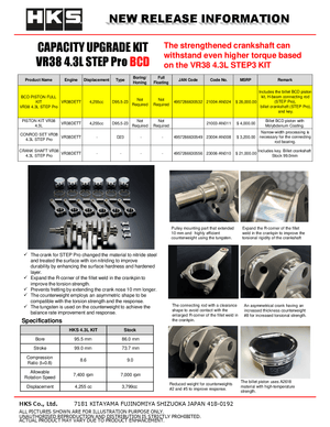 HKS Crank Shaft VR38 4.3L STEP Pro