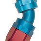 Russell Performance -12 AN Red/Blue 45 Deg Full Flow Swivel Pipe Thread Hose End (With 3/4in NPT)