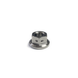 Ticon Industries Titanium Nut Flanged M8x1.25TP 12mm 6pt Head Drilled