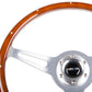 NRG Classic Wood Grain Steering Wheel (365mm) Wood w/Metal Accents & Polished Alum. 3-Spoke Center