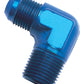 Russell Performance -4 AN to 1/8in NPT 90 Degree Flare to Pipe Adapter (Blue)