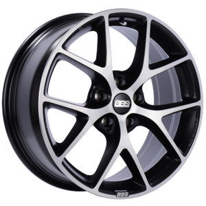 BBS SR 17x8 5x112 ET42 Satin Black Diamond Cut Face Wheel -82mm PFS/Clip Required