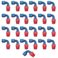 Russell Performance -6 AN Red/Blue 90 Degree Full Flow Hose End (25 pcs.)