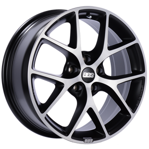 BBS SR 17x7.5 5x120 ET35 Satin Black Diamond Cut Face Wheel -82mm PFS/Clip Required