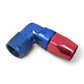 Russell Performance -10 AN Red/Blue 90 Degree Forged Aluminum Swivel Hose End