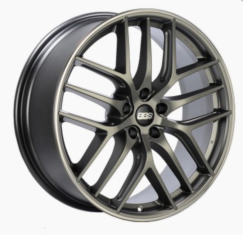 BBS CC-R 19x8.5 5x112 ET40 Satin Platinum Polished Rim Protector Wheel -82mm PFS/Clip Required