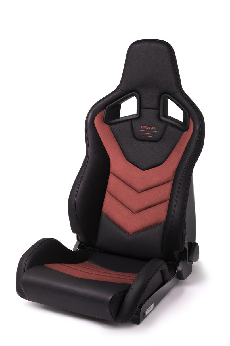 Recaro Sportster GT Driver Seat - Black Vinyl/Red Suede