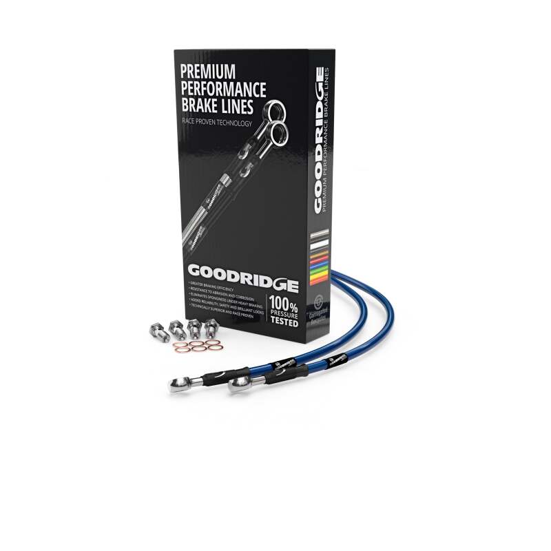 Goodridge 02-03 Yamaha XJR1300 Electric Blue Rear SS Brake Lines