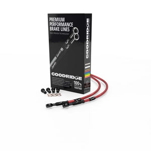 Goodridge Suzuki GSXR600/750 K4-K5 Red Rear SS Brake Lines w/Black Fittings