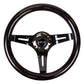 NRG Classic Wood Grain Steering Wheel (310mm) Black w/Black Chrome 3-Spoke Center