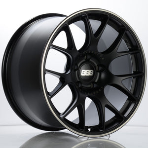 BBS CH-R 19x11 5x130 ET56 CB71.6 Satin Black Polished Rim Protector Wheel w/ Motorsport Etching