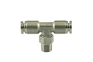 Turbosmart 1/8 NPT to TEE 1/4 Pushloc Stainless Steel