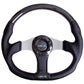 NRG Carbon Fiber Steering Wheel (350mm) Silver Oval Shape w/Leather Trim