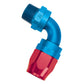 Russell Performance -8 AN Red/Blue 90 Degree Full Flow Swivel Pipe Thread Hose End (With 3/8in NPT)