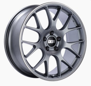 BBS CH-R 19x8.5 5x112 ET40 Satin Titanium Polished Rim Protector Wheel -82mm PFS/Clip Required