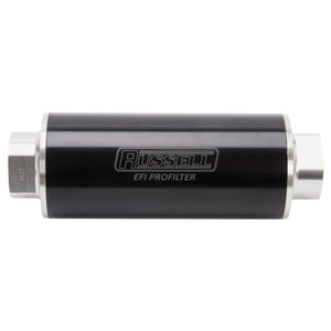 Russell Performance Profilter Fuel Filter 6in Long 60 Micron -10AN Inlet -10AN Outlet - Black