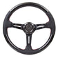 NRG Carbon Fiber Steering Wheel (350mm /1.5in. Deep) Leather Trim w/Red Stitch & Slit Cutout Spokes