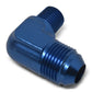 Russell Performance -4 AN to 1/4in NPT 90 Degree Flare to Pipe Adapter (Blue)