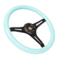 NRG Classic Wood Grain Steering Wheel (350mm) Minty Fresh Color Grip w/Black 3-Spoke Center