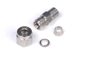 Haltech 1/4in Stainless Compression 1/8in NPT Thread Fitting Kit w/Nut & Ferrule