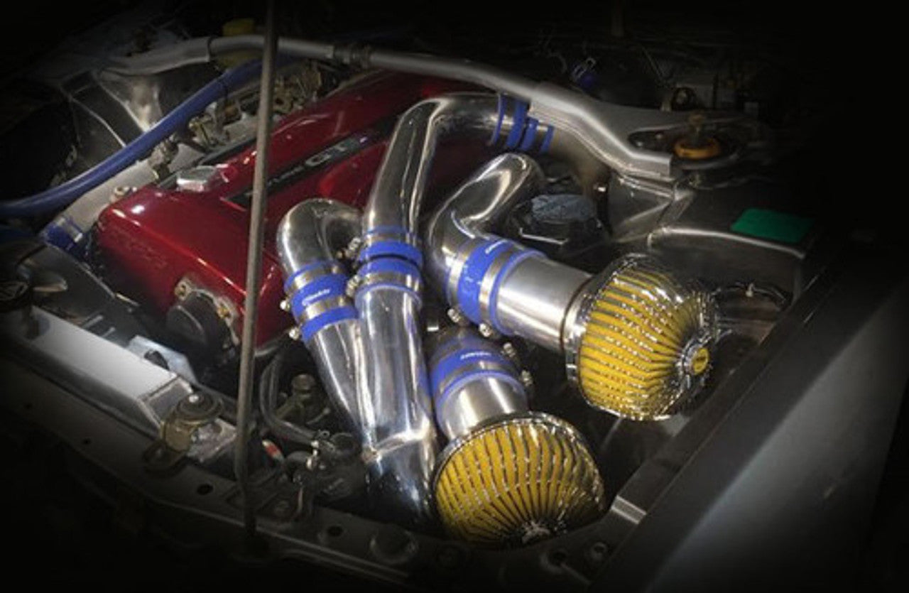 GReddy 95-02 Nissan Skyline GT-R BCNR33/BNR34 Twin Airinx AY-S Intake Kit w/ 80mm Z32 Airflow Meters