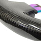 NRG Carbon Fiber Steering Wheel (350mm / 1.5in. Deep) Neochrome 3-Spoke Design w/Slit Cuts