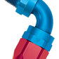 Russell Performance -8 AN Red/Blue 90 Degree Full Flow Swivel Pipe Thread Hose End (With 1/2in NPT)