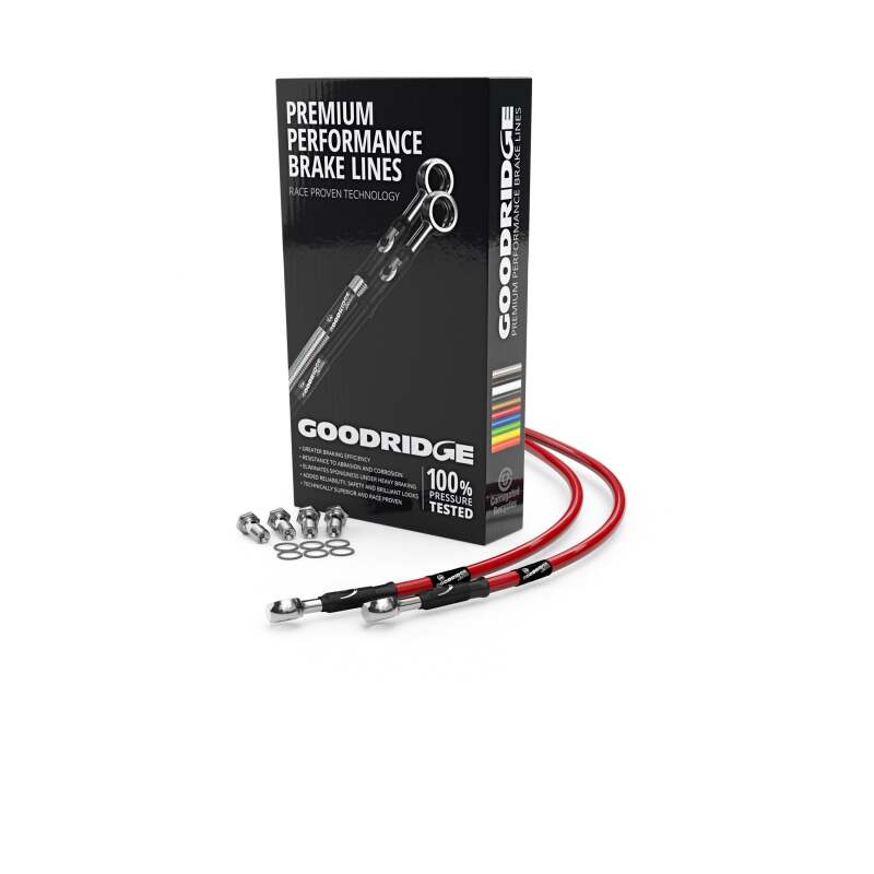 Goodridge 86-87 Yamaha FJ1200 A/Dive Red Front SS Brake Lines