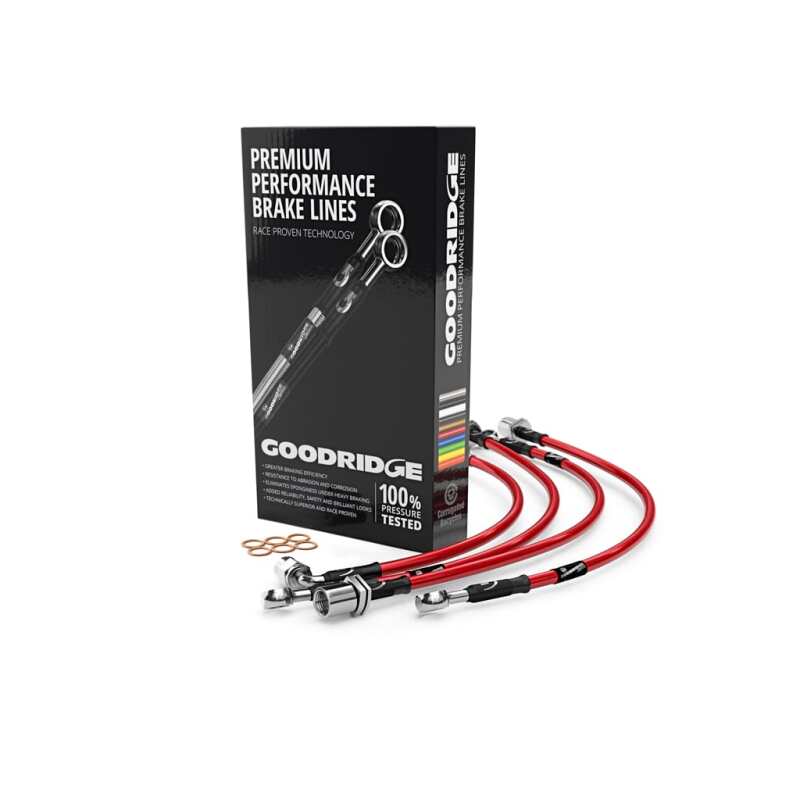 Goodridge 10-12 Audi S4 Stainless Steel Brake Lines - Red