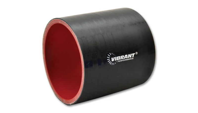 Vibrant 4 Ply Reinforced Silicone Straight Hose Coupling - 3in I.D. x 3in long (BLACK)