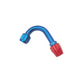 Russell Performance -6 AN Red/Blue 120 Degree Full Flow Hose End (1in Centerline Radius)