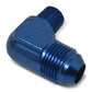 Russell Performance -8 AN to 3/8in NPT 90 Degree Flare to Pipe Adapter (Blue)