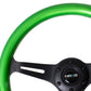 NRG Classic Wood Grain Steering Wheel (350mm) Green Pearl/Flake Paint w/Black 3-Spoke Center