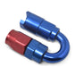 Russell Performance 5/16in SAE Quick Disc Female to -6 Hose Red/Blue 180 Degree Hose End