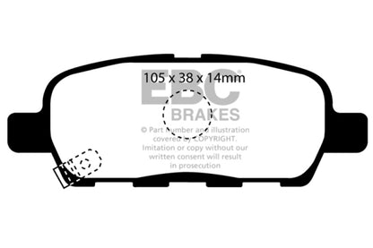 EBC 08-13 Infiniti EX35 3.5 Yellowstuff Rear Brake Pads