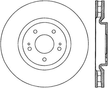 StopTech 03-06 Mitsubishi Lancer Evo AWD Drilled Left Front Rotor