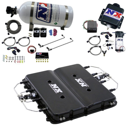 Nitrous Express Nitrous & Water Injection Kit w/Billet LT4 Supercharger Lid w/12lb Bottle