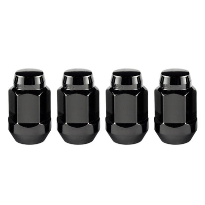 McGard Hex Lug Nut (Cone Seat Bulge Style) M14X1.5 / 22mm Hex / 1.635in. Length (4-Pack) - Black