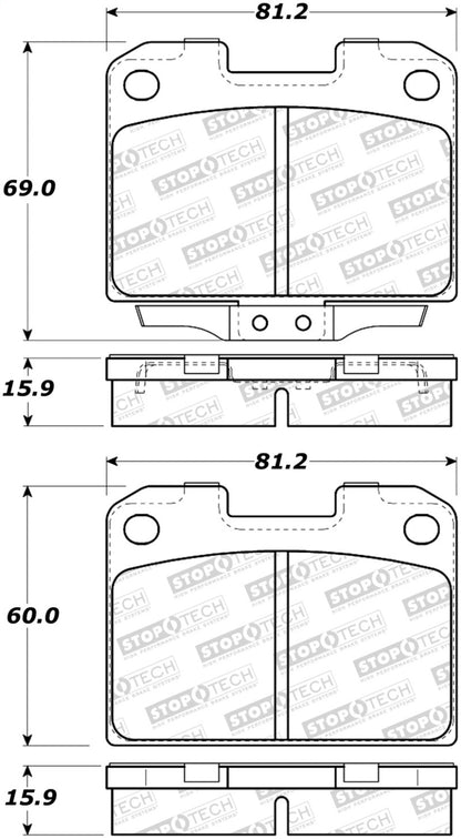 StopTech 93-99 Mitsubishi 3000GT Street Performance Rear Brake Pads